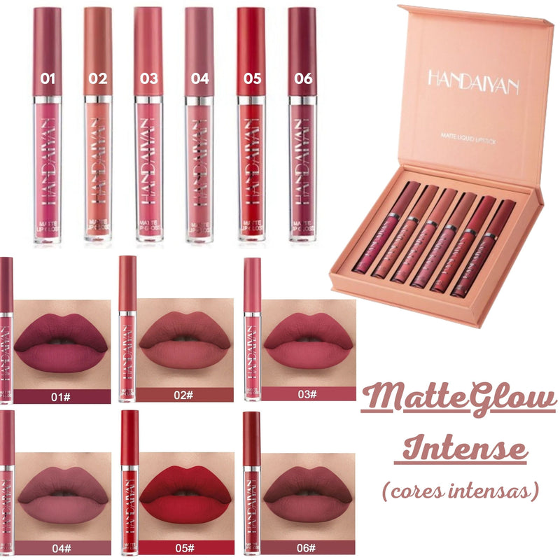 MatteGlow Lips - Kit Gloss Efeito Matte de Longa Duração